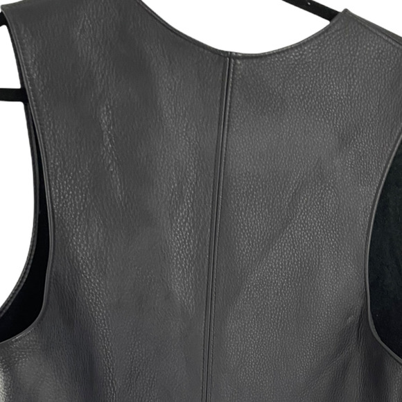 Leather Master Womens Classic Fit Sleeveless Vest Open Front Size XL Gray - Picture 7 of 8